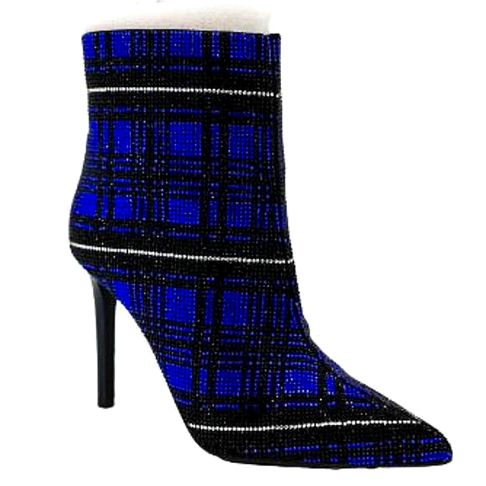 I.N.C. (International Concepts) Bling Dress Booties- Reisa (Color: Cobalt Plaid)